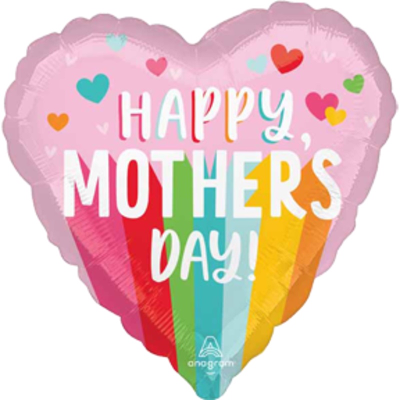 Bright Stripes Mothers Day 18" Foil Balloon