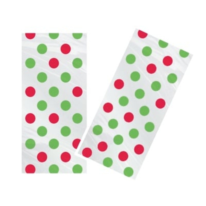 Red and Green Dots Treat Bags