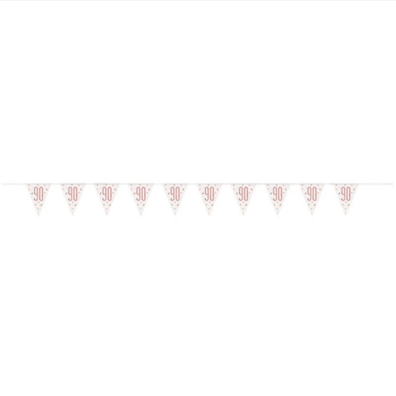 Birthday Glitz 90th Flag Banner