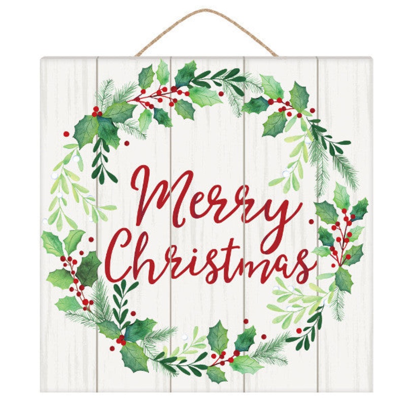 Merry Christmas Wreath Sign