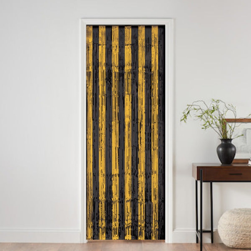 Metallic Curtain - Black and Gold