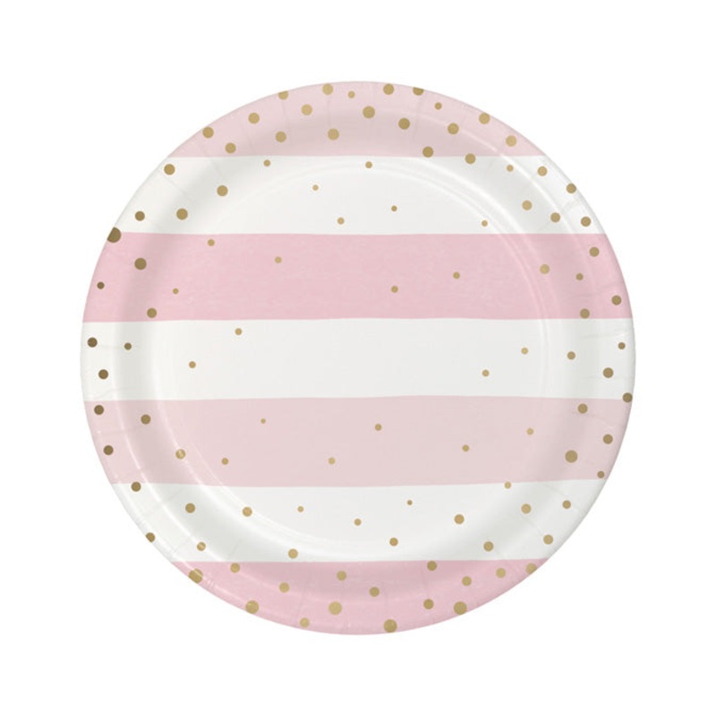 Pink & Gold Baby Dessert Plates