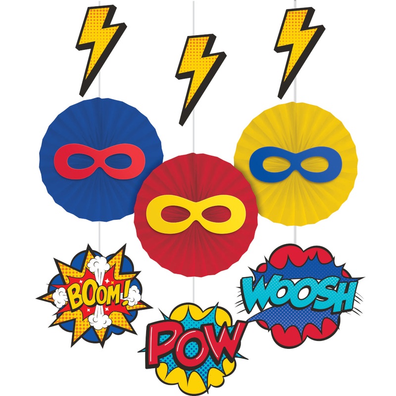 Superhero Party Fan Decorations