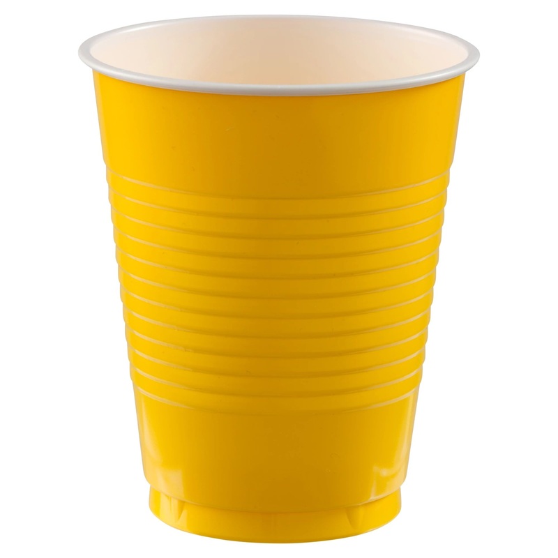 Yellow 18oz Plastic Cups