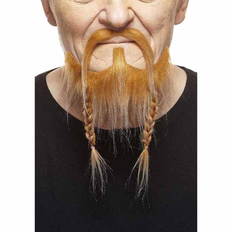 Auburn Braided Beard and Moustache