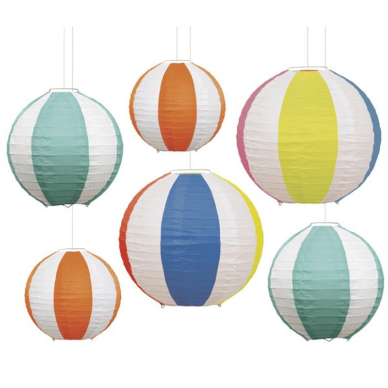 Beach Ball Paper Lanterns - 6ct