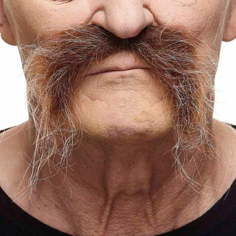 Blonde Messy Moustache
