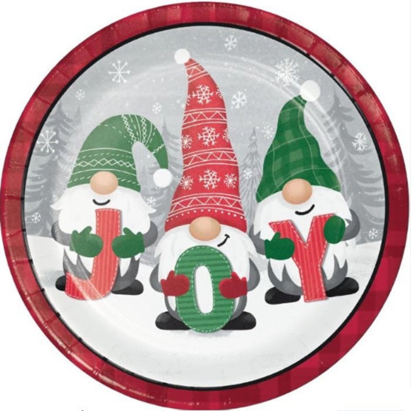 Holiday Gnomes Dinner Plates