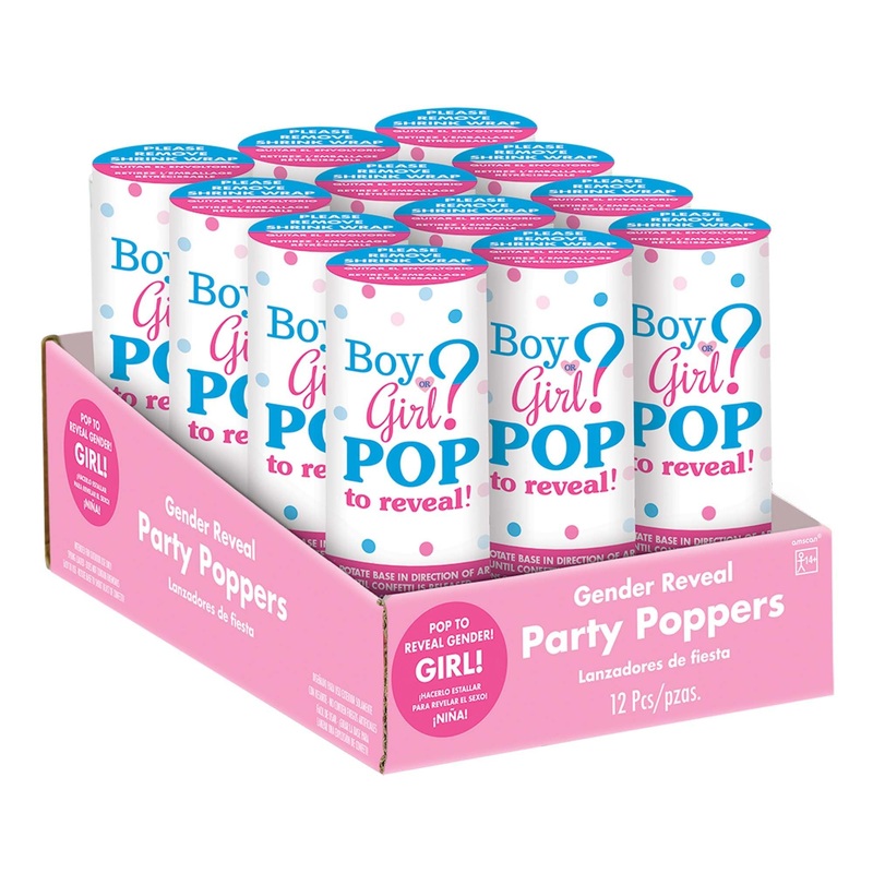 Pink Confetti Poppers - 12ct