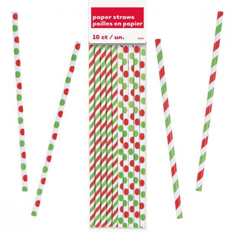 Red and Green Paper Straws