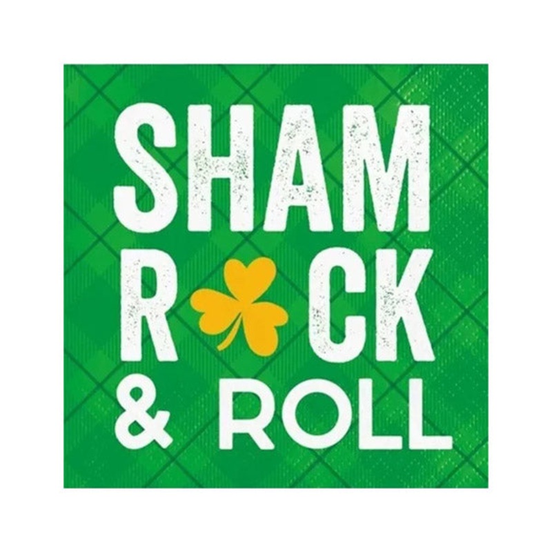 St Pats Shamrock and Roll Beverage Napkins