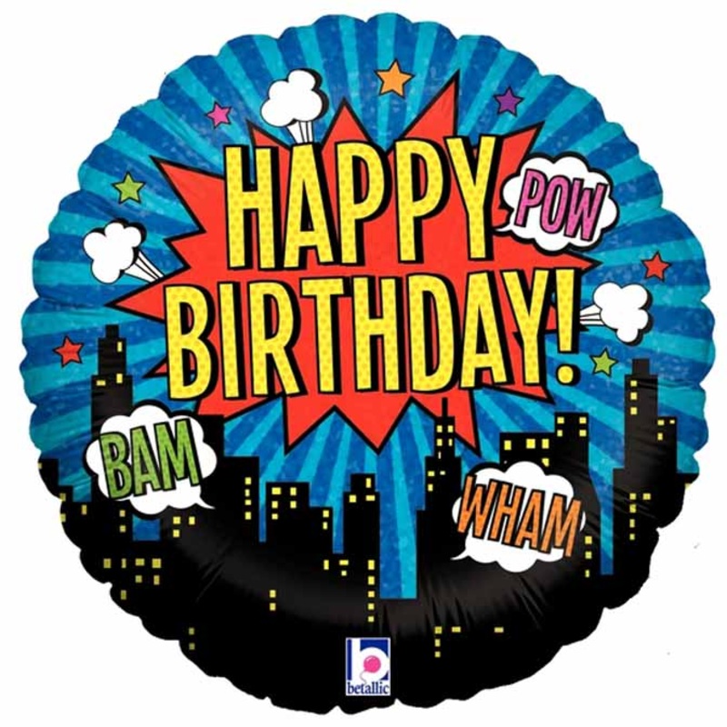 Superhero Birthday 18" Foil Balloon