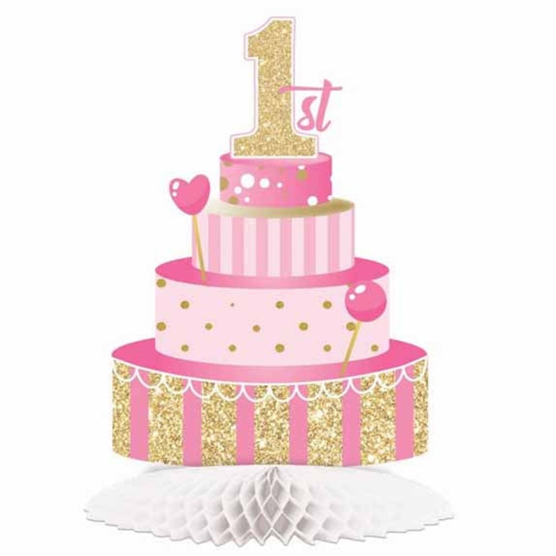1st Birthday Girl Honeycomb Centerpiece