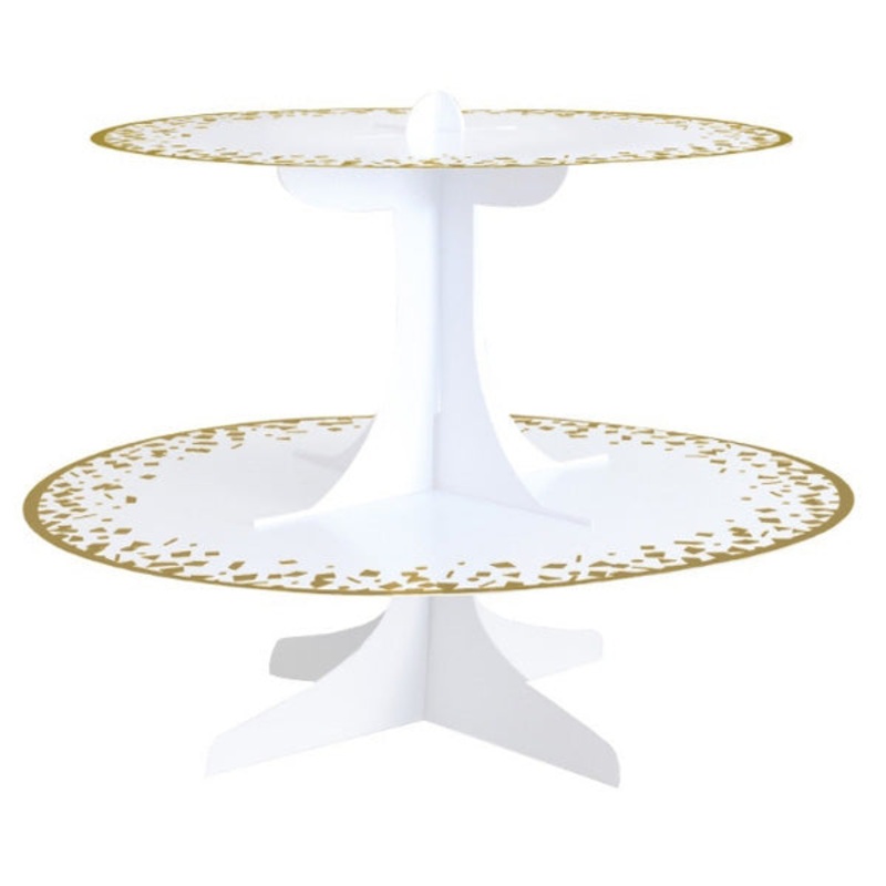 White and Gold Cupcake Stand