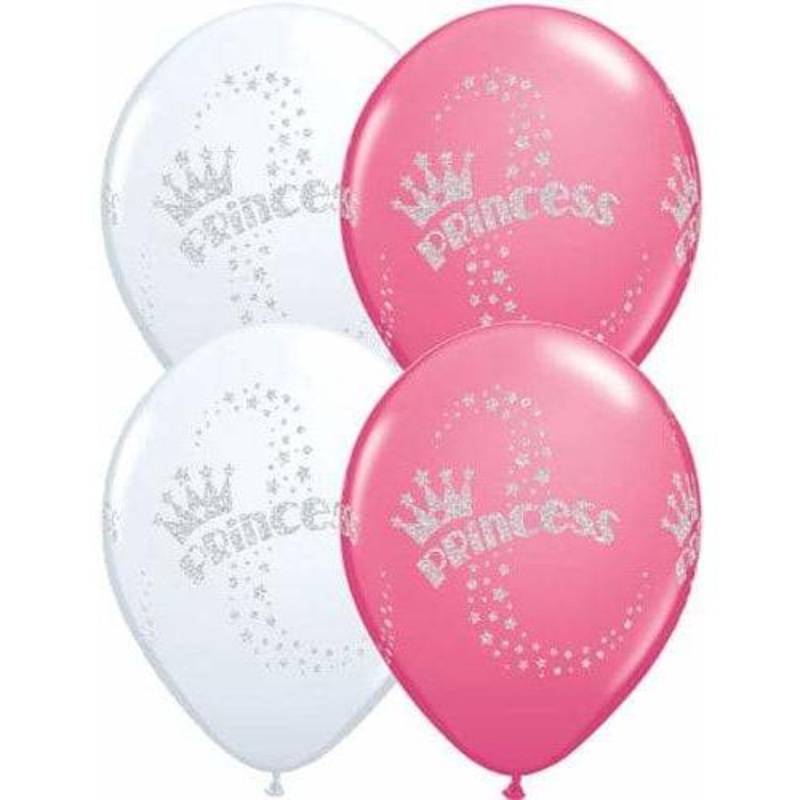 11" Glitter Princess Latex Balloons 25pk