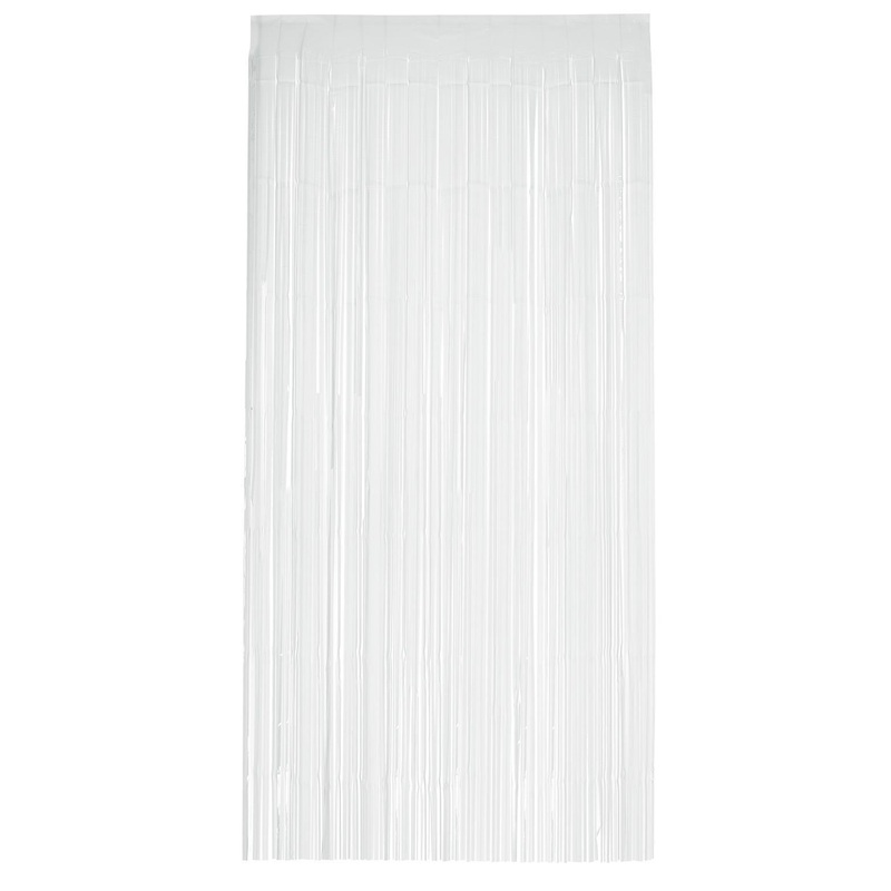 Matt Fringe Curtain Backdrop, White