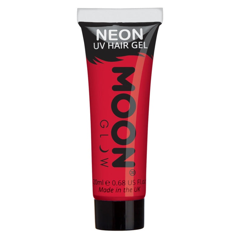 Moon Glow Intense Neon UV Hair Gel, Intense Red