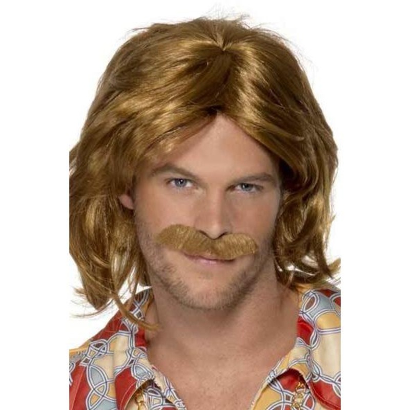 70s Super Trouper Wig and Moustache