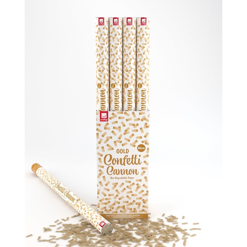 80cm Confetti Cannon, Gold, DB of 12