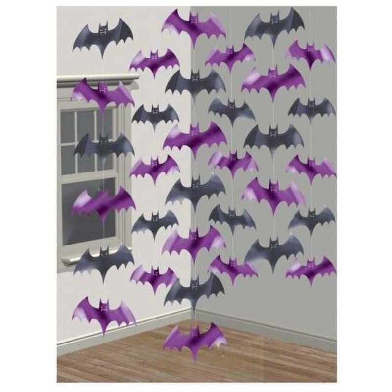 Bat String Decorations x6