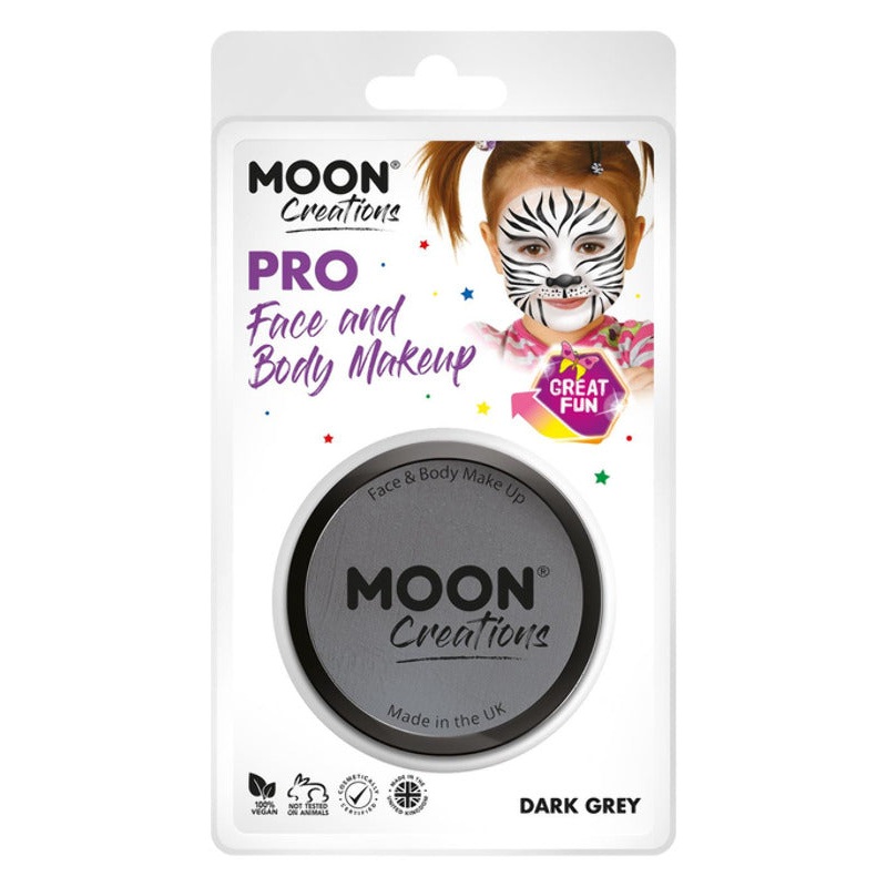 Moon Creations Pro Face Paint Cake Pot, Dark Grey