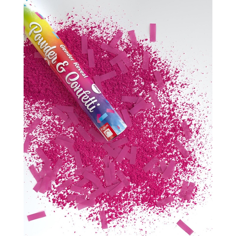 30cm Gender Reveal Confetti & Powder Cannon, Pink