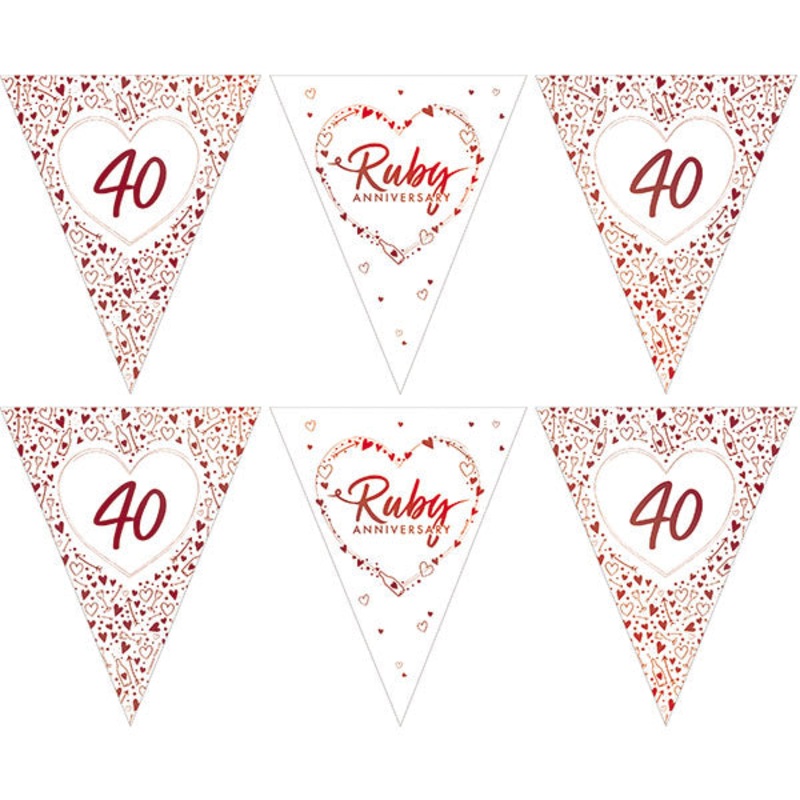 40th Ruby Wedding Anniversary Party Bunting