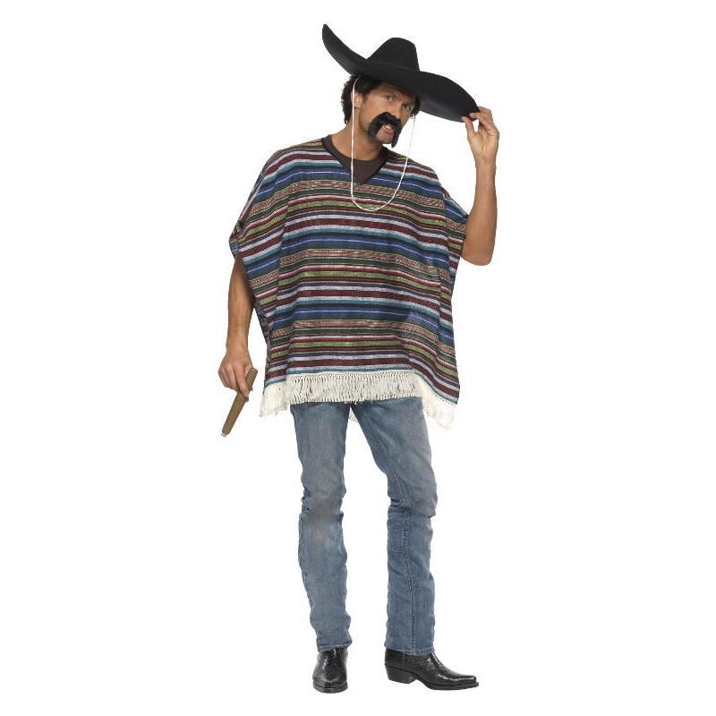 Authentic Looking Poncho, Blue