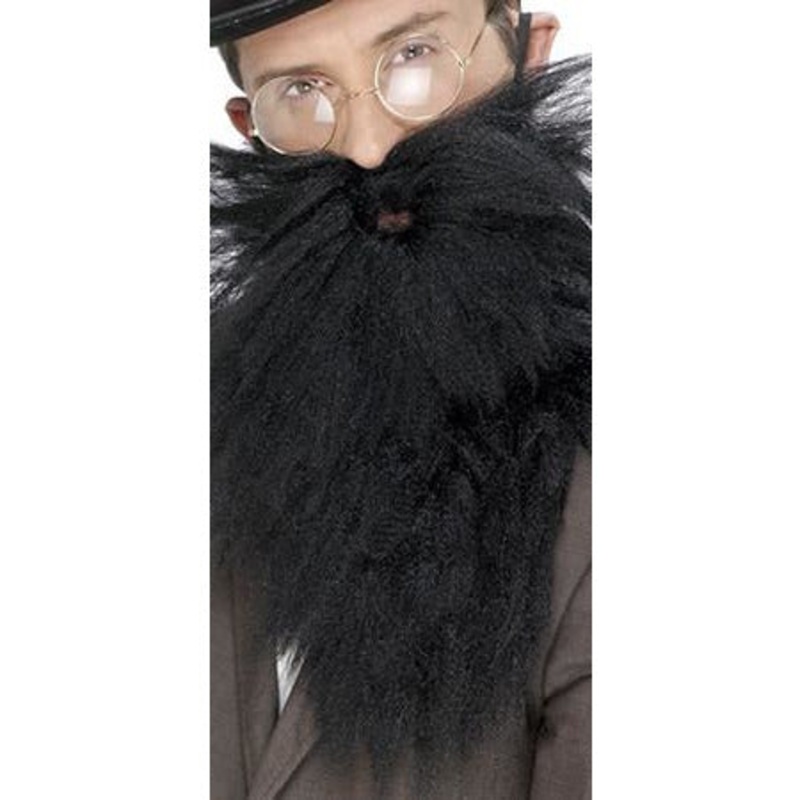 Long Black Tash And Beard Set