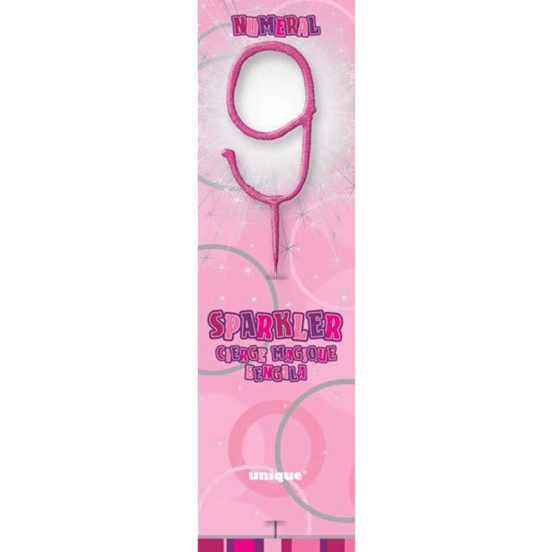 Pink Glitz Number 9 Sparkler