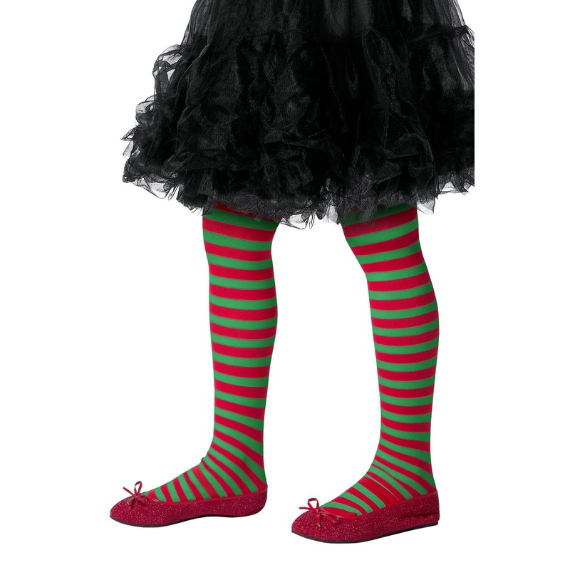Striped Tights, Childs, Red & Green