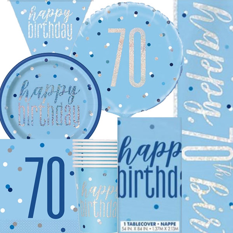 70th Blue Glitz Party Box