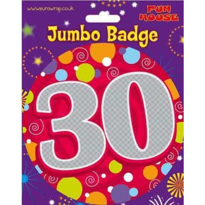 Age 30 Holographic Giant Badge