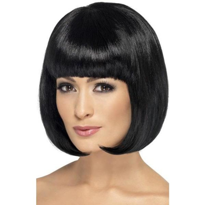 Black Partyrama Lady Wigs With Fringe