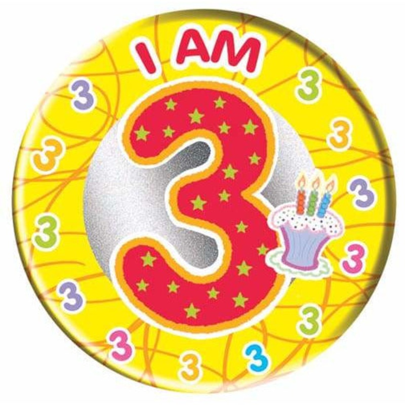 I Am 3 Cupcake Big Badge
