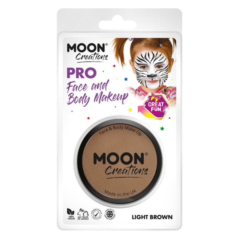 Moon Creations Pro Face Paint Cake Pot,Light Brown