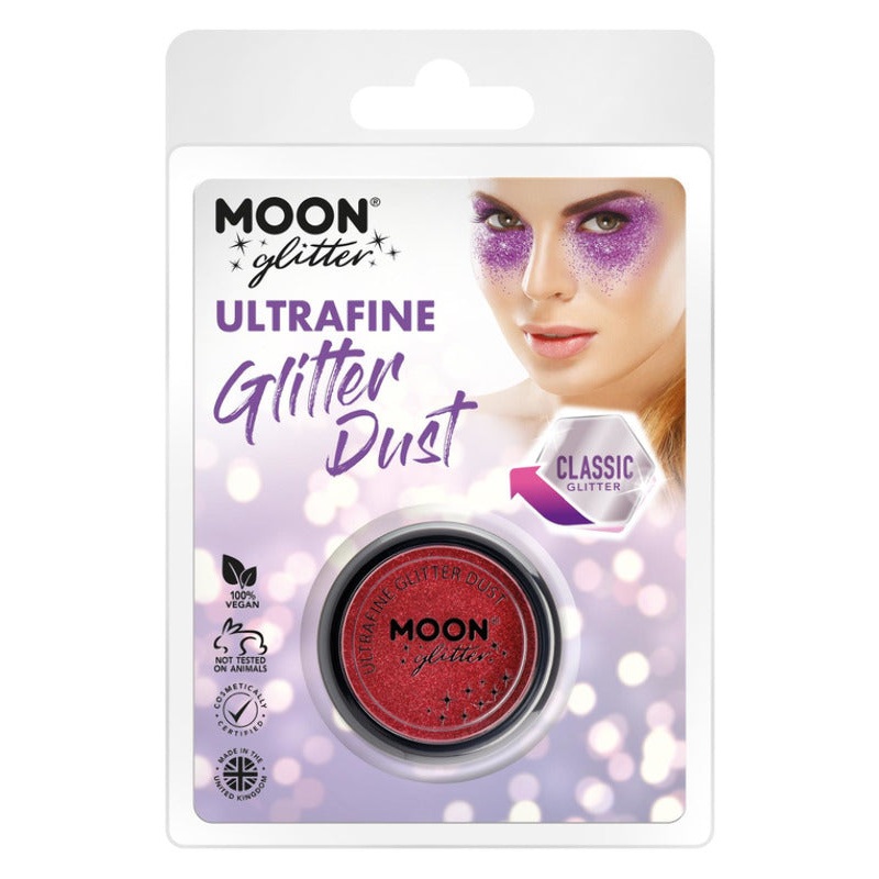 Moon Glitter Classic Ultrafine Glitter Dust, Red