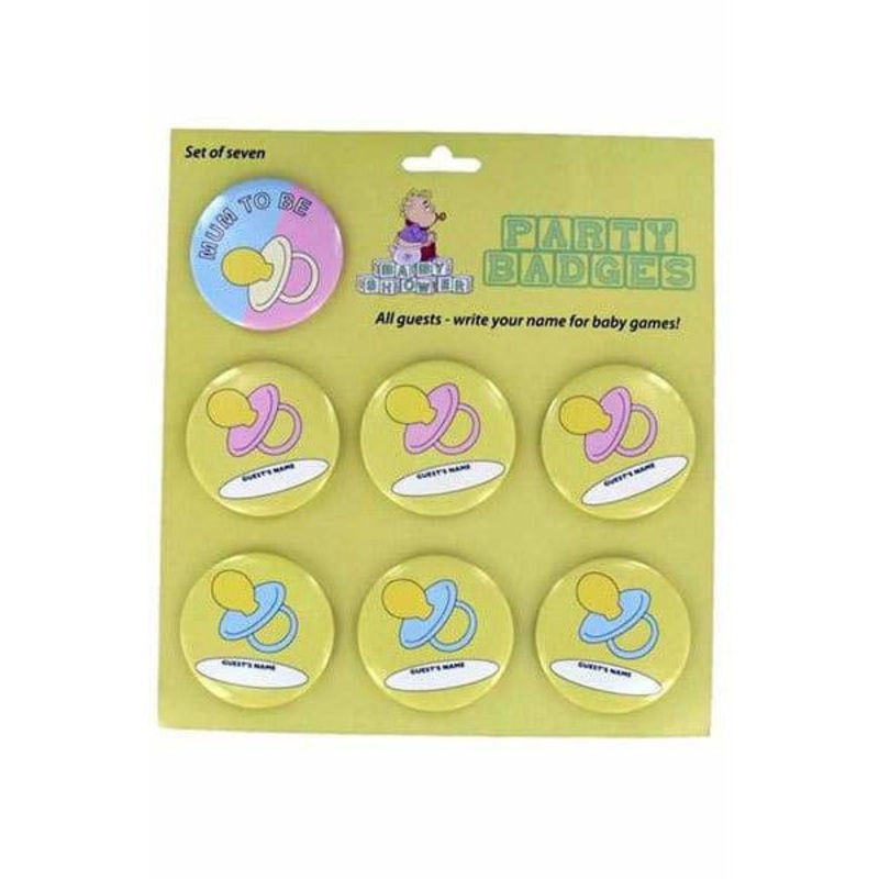 Personalised Baby Shower Badge Set 7pk