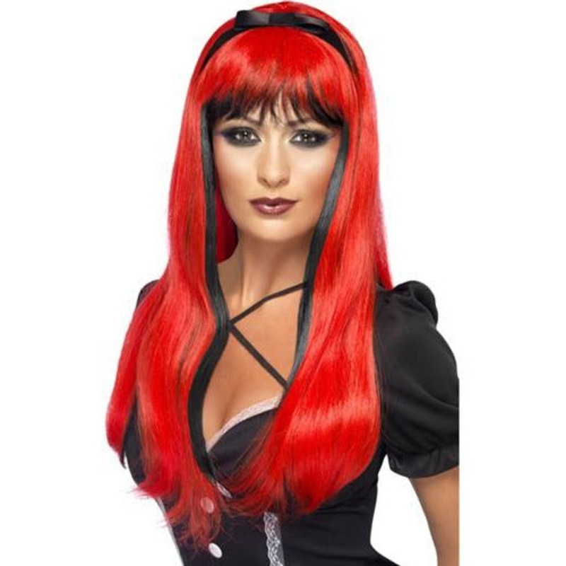 Red Over Black Bewitching Wig