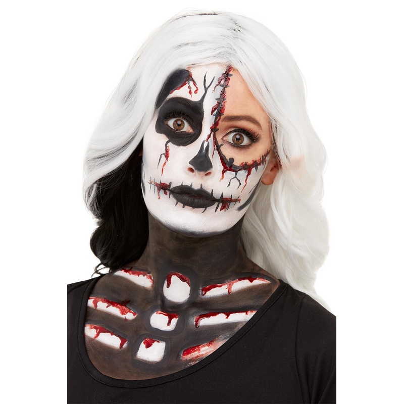 Smiffys Make-Up FX, Skeleton Kit, Aqua, Black & Wh