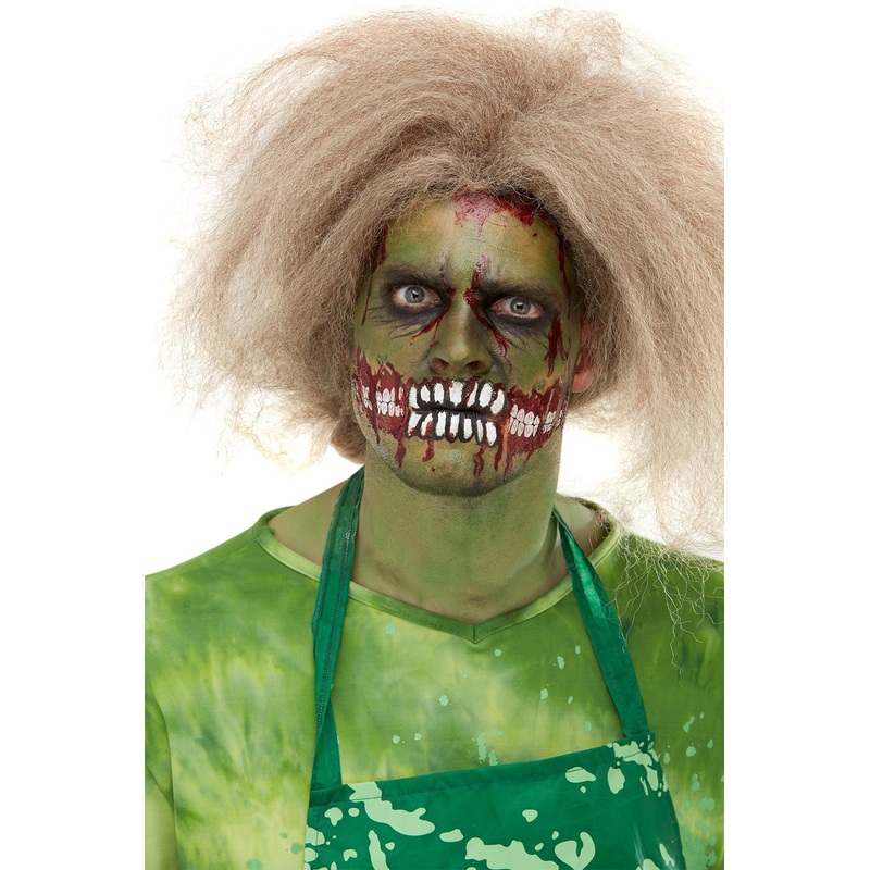 Smiffys Make-Up FX, Zombie Face Transfer, Green