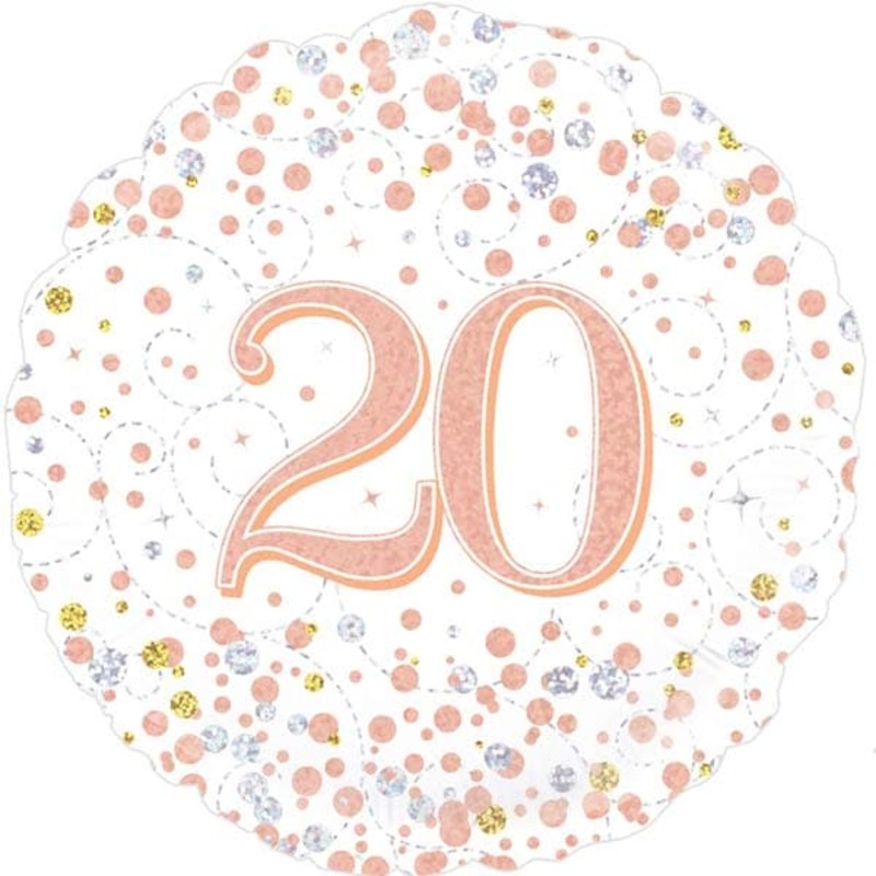 18" 20th Sparkling Fizz Foil Balloon