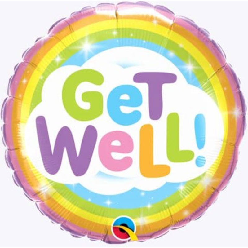 18" Get Well Rainbow Foil Balloon