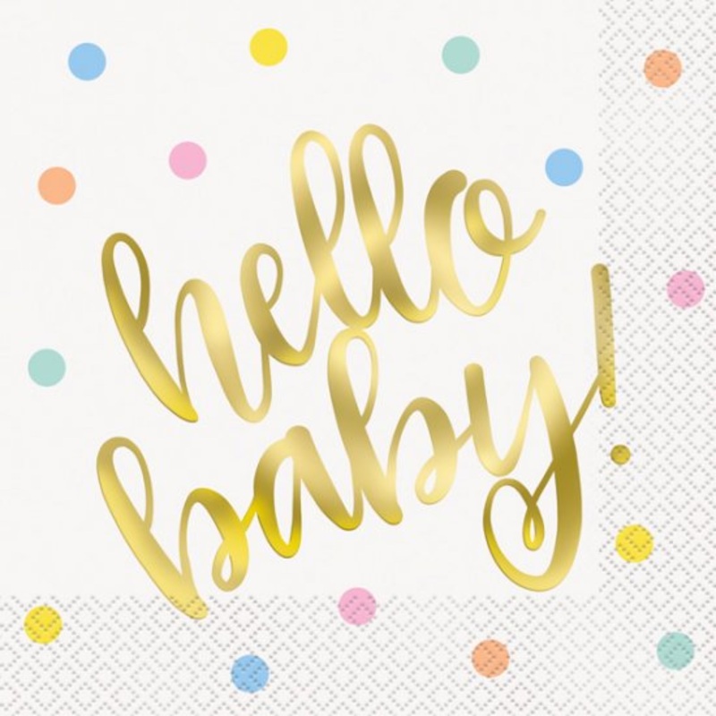 Hello Baby Lunch Napkins 16pk