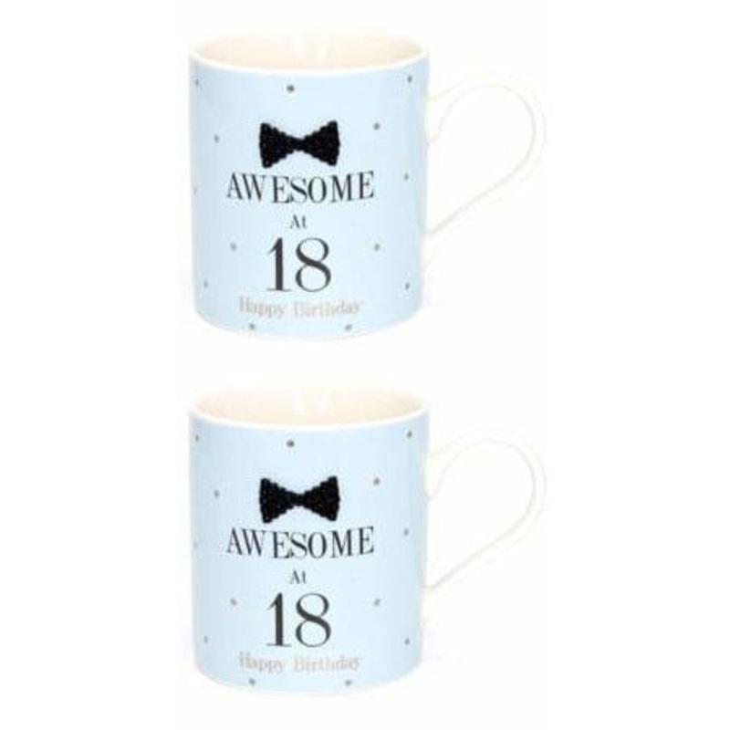 Mad Dots Black Tie 18th Birthday Mug