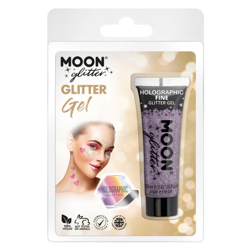 Moon Glitter Holographic Fine Glitter Gel, Purple