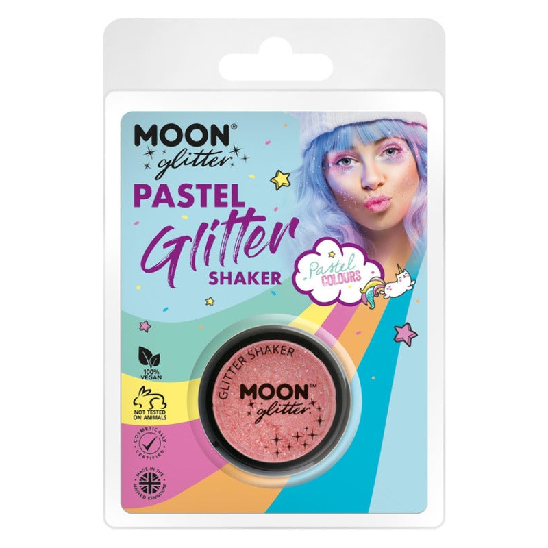 Moon Glitter Pastel Glitter Shakers, Coral