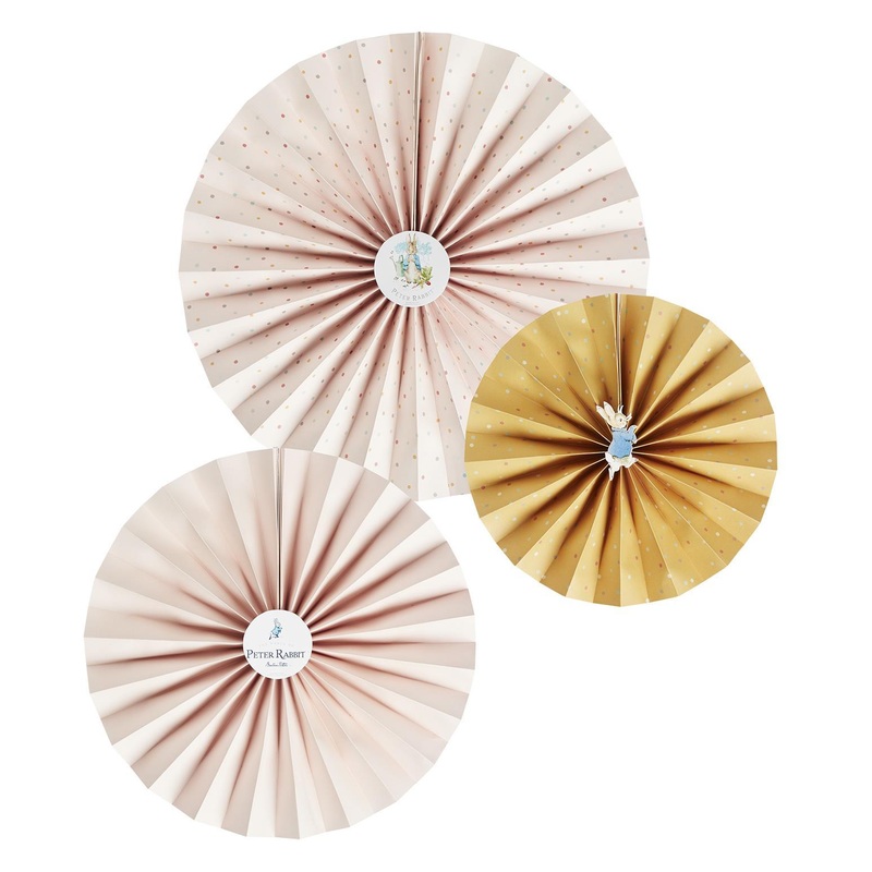 Peter Rabbit Classic Tableware Party Paper Fans x3