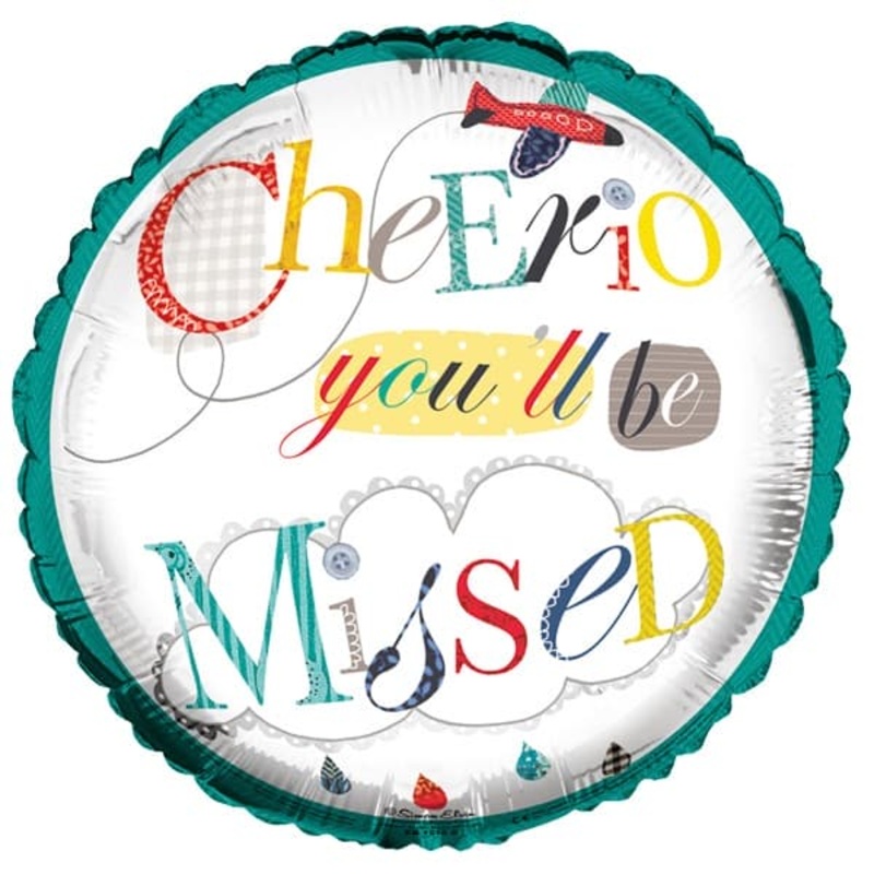 18" Cheerio You'll Be Missed Foil Balloon
