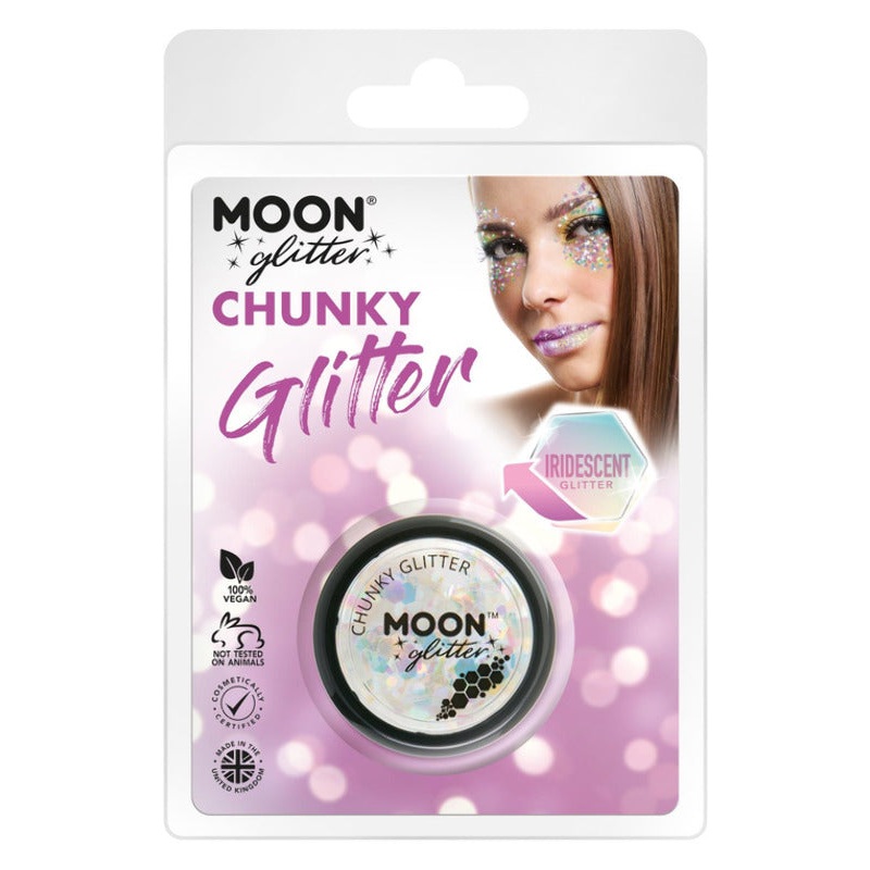 Moon Glitter Iridescent Chunky Glitter, White
